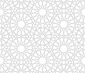 Monochrome islamic seamless pattern