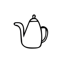 Obraz premium teapot. Element in hand drawn Scandinavian style. icon in simple liner. card, poster, menu. tea ceremony.