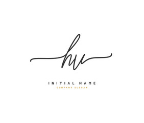 H V HV Beauty vector initial logo, handwriting logo of initial signature, wedding, fashion, jewerly, boutique, floral and botanical with creative template for any company or business.