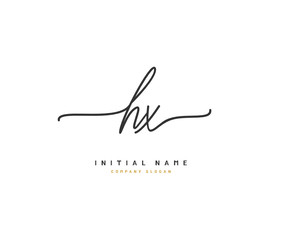 H X HX Beauty vector initial logo, handwriting logo of initial signature, wedding, fashion, jewerly, boutique, floral and botanical with creative template for any company or business.
