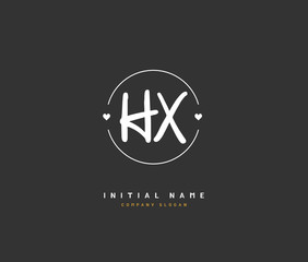 H X HX Beauty vector initial logo, handwriting logo of initial signature, wedding, fashion, jewerly, boutique, floral and botanical with creative template for any company or business.