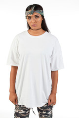 Blank t-shirt mock-up - Cool streetwear fashion girl ready for your design