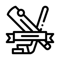 Hockey Sport Lesson Icon Vector. Outline Hockey Sport Lesson Sign. Isolated Contour Symbol Illustration