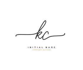 K C KC Beauty vector initial logo, handwriting logo of initial signature, wedding, fashion, jewerly, boutique, floral and botanical with creative template for any company or business.