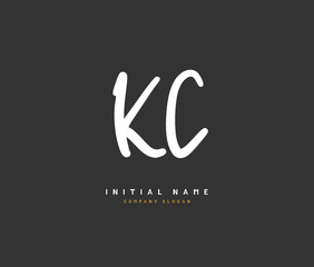 K C KC Beauty vector initial logo, handwriting logo of initial signature, wedding, fashion, jewerly, boutique, floral and botanical with creative template for any company or business.