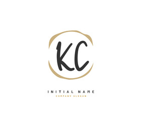 K C KC Beauty vector initial logo, handwriting logo of initial signature, wedding, fashion, jewerly, boutique, floral and botanical with creative template for any company or business.