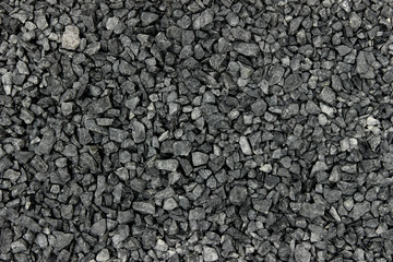 Dark Crushed Gravel Texture Background, New crushed Stone Background