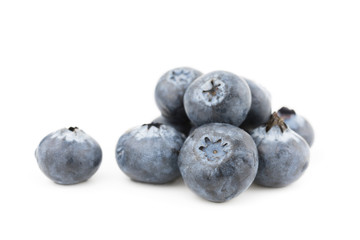Group of  blueberries isolated on white background