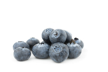 Group of fresh juisy blueberries isolated on white background