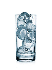 Glass full with ice cubes