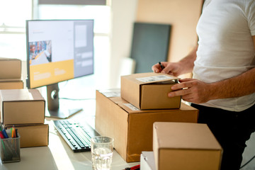Young Man Working in Delivery service	