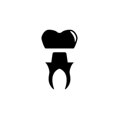 Dental implantology vector icon. filled flat sign for mobile concept and web design. Dental crown glyph icon. Symbol, logo illustration. Vector graphics