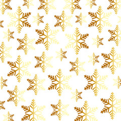 pattern of snowflakes golden christmas vector illustration design