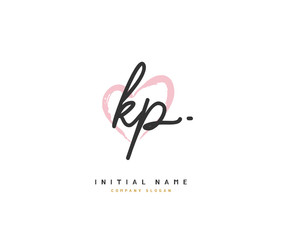 K P KP Beauty vector initial logo, handwriting logo of initial signature, wedding, fashion, jewerly, boutique, floral and botanical with creative template for any company or business.
