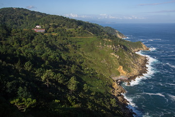 Fototapeta na wymiar View from Monte Igueldo at the coast in Donostia-San Sebastian,province Gipuzkoa,Spain