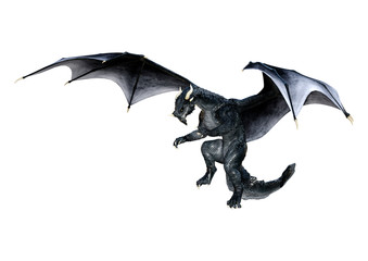 3D Rendering Fairy Tale Dragon on White