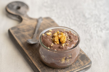 Famous Canary island dessert Principe Alberto - (Prince Albert), chocolate mousse with almonds and...