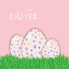 Easter eggs postcard, banner for Easter
