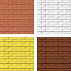Brick, a set of realistic brick textures, a brick wall. Flat design