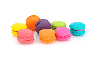 macaroons or macaron isolated on white background