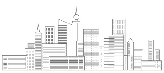 City logo, cityscape, metropolis. The urban landscape. Vector illustration of a big city.