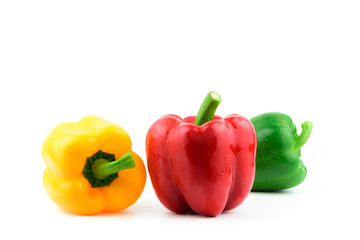 Sweet pepper, bell pepper on white background