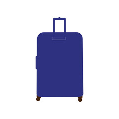 A dark blue luggage suitcase on white