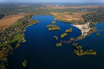 Aerial view of Soderica Lake, Croatia