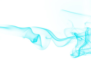 Blue smoke on white background