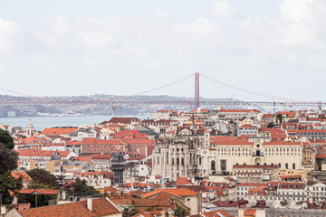 Fototapeta na wymiar View to Alfama district Lisbon