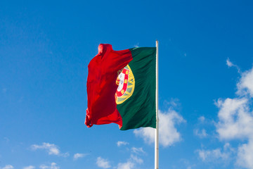 Naklejka na ściany i meble Portugal flag in wind
