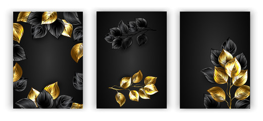 Design with black and gold branches