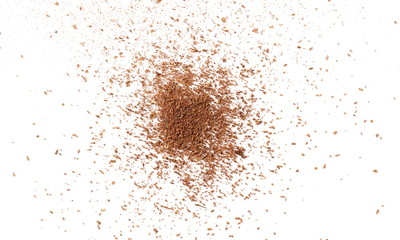 Cinnamon powder, shavings isolated on white background