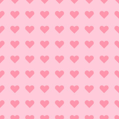 Pink hearts vector seamless pattern