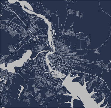 map of the city of Irkutsk, Russia