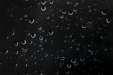 Water drops on glass surface