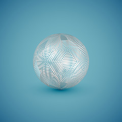 Abstract white pattern sphere, vector illustration