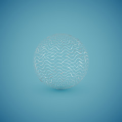 Abstract white pattern sphere, vector illustration