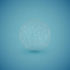 Abstract white pattern sphere, vector illustration