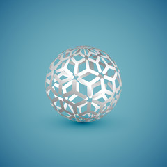 Abstract white pattern sphere, vector illustration