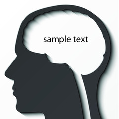 human head with brain shape  3d illustration