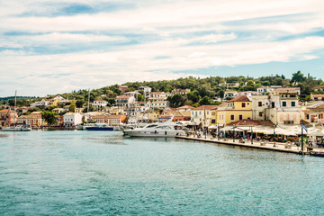 Fototapeta na wymiar Greece 2018, harbour of Gaios, capital of Paxos island.