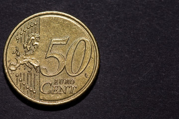 50 Euro Cent M&uuml;nze Nahaufnahme