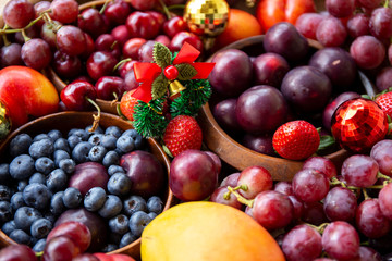 Christmas decoration with summer season fruits in Australia