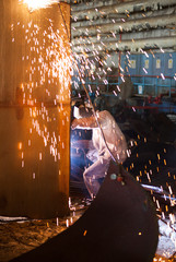 Welder working at Chornobyl Nuclear Power Plant