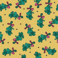 Seamless vector pattern-mistletoe. Merry Christmas! - 306344967