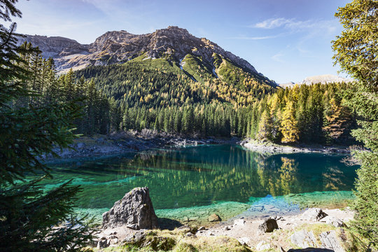 Obernberger See in Tirol, &Ouml;sterreich, Lake in Obernberg, Tyrol, Austria
