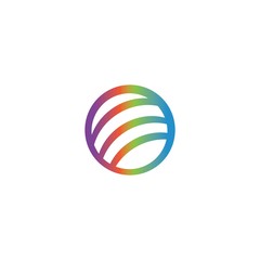 Colorful wire world logo icon - Vector