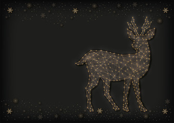 Fototapeta christmas reindeer, constellation, christmas card,kartka świąteczna, renifer,gwiazdozbiór,trójkąty obraz