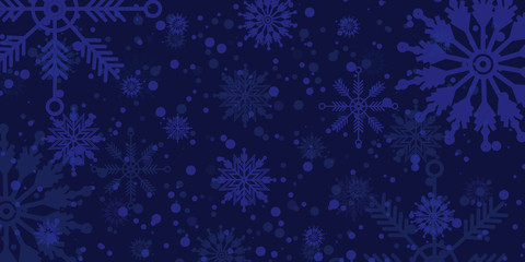 Fototapeta na wymiar Blue Christmas snowflakes background 